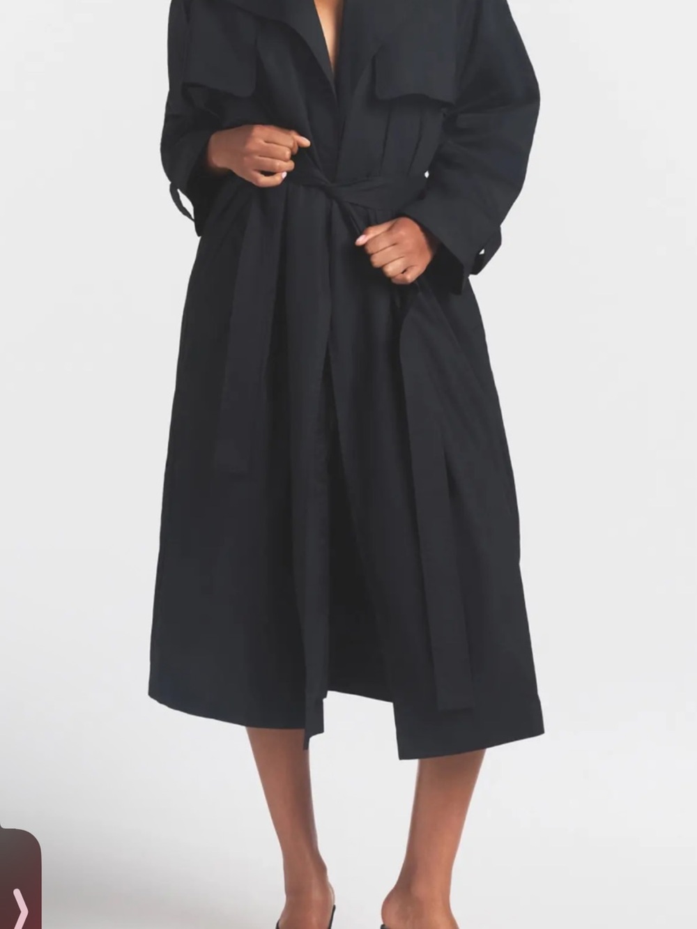 SKIMS Black Belted Trench Coat